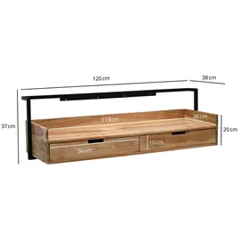 FineBuy Wandschreibtisch 120 cm x 0 cm