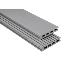 Kovalex WPC Terrassendiele gebürstet Grau Zuschnitt 2,6x14,5x400cm