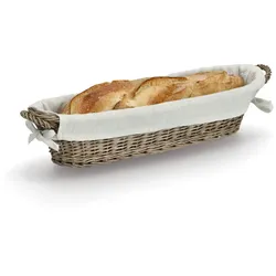Zeller Baguette-Korb aus Weide mit Canvas-Beutel Landhausstil