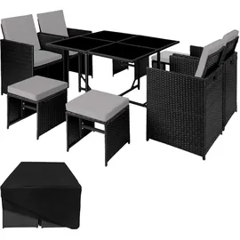 Tectake Bilbao Set 9-tlg. schwarz/grau