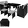 Tectake Bilbao Set 9-tlg. schwarz/grau