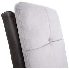 Mendler 6er-Set Esszimmerstuhl HWC-G48, Küchenstuhl Polsterstuhl Lehnstuhl, Kunstleder Samt grau