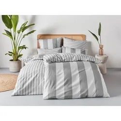Bettwäsche »Sari«, in verschiedenen Qualitäten, maritime Bettwäsche mit Streifen, 71375733-0 grau 1 St.