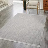 Carpet City "CLASICO 0052", grau, - 160x230 cm - Einfarbig, Meliert - Fransen-Teppiche Modern, Boho, Fransen, Wohnzimmer