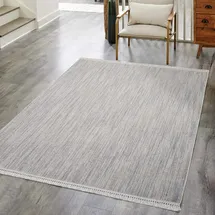 Carpet City "CLASICO 0052", grau, - 160x230 cm - Einfarbig, Meliert - Fransen-Teppiche Modern, Boho, Fransen, Wohnzimmer