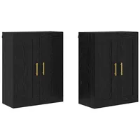 VidaXL Wandmontierte Schränke 2 pcs Schwarz Eichen-Optik