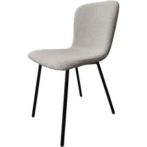SalesFever Esszimmerstuhl Bouclé hellgrau 4er Set