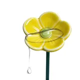 Keramik BlumenGarten Bienentränke, Keramik Blüten Bienentränke Balkon, Gartenstecker Blumen Vogeltränke, 27 cm Blumen Insektentränke, Vogelbad Futterstation, Blumentopf Zubehör Gartendekoration