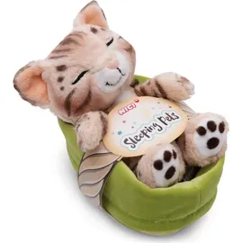 NICI Sleeping Pets Katze Bengal 12 cm Braun