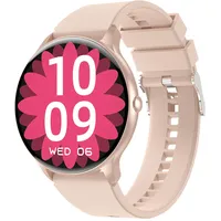 findtime Smartwatch Rund Damen mit Telefonfunktion Gesundheitsuhr Blutdruckmessung Whatsapp Telefonieren Schrittzähler Uhr Damen Pulsmesser Armband Fitnessarmband für Damen Smart Watch Rosa