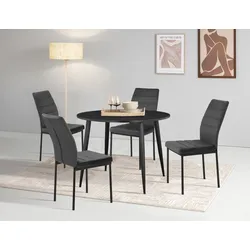 Essgruppe INOSIGN "Hilcresteg, TOPSELLER, OTTOs Choice", schwarz, MDF, Sitzmöbel-Sets