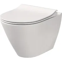 Cersanit - Bidet, Splrandloses Wand-WC-Set City Oval wei K701-104