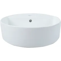 Aufsatzwaschbecken WELLTIME "RONDO", nano weiß, H:19,8cm Ø:47cm, Keramik, Waschtische, NANO Glasur