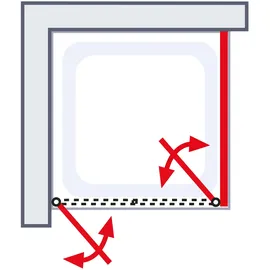 Schulte Pendeltür mit Seitenwand Alexa Style 2.0 80 x 80 cm mattschwarz