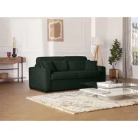 Schlafsofa mit Matratze 4-Sitzer - Liegefläche mit Lattenrost mit breiten Latten 160 cm - Matratze 16 cm - Cord - Grün - MONDOVI