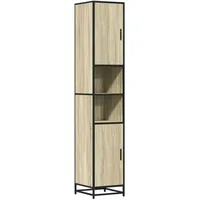 VidaXL Badschrank Eichen-Optik 35x37,5x188,5 cm Holzwerkstoff Metall