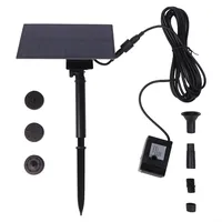 Oniissy Solar Wasserbrunnen Pumpe 5W 5V Garten Outdoor Vogeltränke Brunnen mit Solarpanel bürstenloser Motor Wasserfall Funktion für kleine Teiche Fisch Tank 180L/h Schwarz