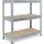 shelfplaza Schwerlastregal Stahl 90x40x30 cm Silber 3 Böden 200 kg Traglast pro Boden