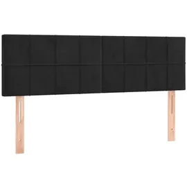 vidaXL Boxspringbett mit Matratze & LED Schwarz 140x200 cm Samt