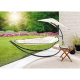 HC Home & Living Garten Schaukelliege mit Hängematte & Schirm - Beige