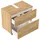 Posseik Waschbeckenunterschrank 2 Schubladen 70 x 63 x 41,6 cm Eiche Gold