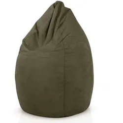 Green Bean© Sitzsack mit Rückenlehne "Drop" 60x60x90cm - Indoor Sitzkissen 220L Füllung - Bean Bag Lounge Chair Sitzhocker Khaki