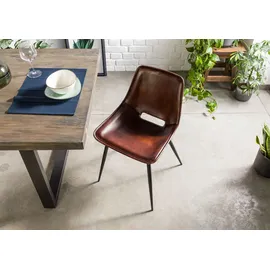 Massivmoebel24 Stuhl Leder braun 2er Set