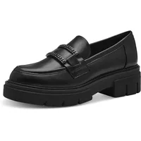 Marco Tozzi Damen Loafer ohne Absatz Vegan mit Plateau, Schwarz (Black), 38 EU