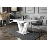 Design Esstisch PA-555 ausziehbar Hochglanz 120 - 160 cm Esszimmer - Weiß