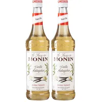 Monin Sirup Vanille aus Madagaskar (1 x 0,25 l) - Kaffeesirup für Latte Macchiato, Cappuccino & Milchkaffee – Aromatischer Vanillesirup für Cocktails, Desserts & Getränke (Packung mit 2)