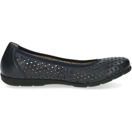 CAPRICE Damen Ballerinas aus Leder Bequem, Blau (Ocean Nappa), 38 EU