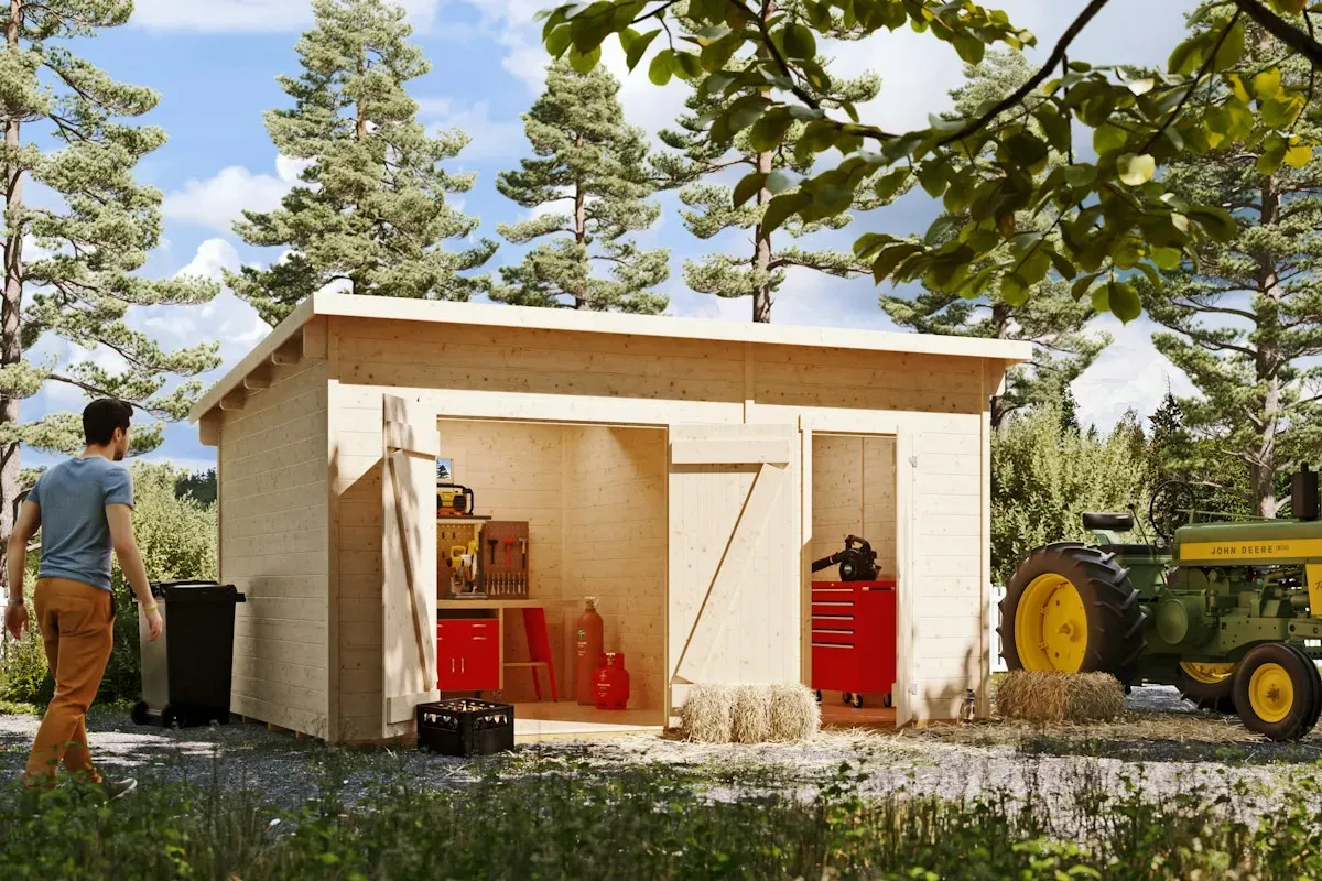 Skan Holz 28 mm Gartenhaus Flex naturbelassen