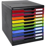 Exacompta Schubladenbox Modulo 39 x 33,5 x 33 cm 10-tlg. schwarz/bunt