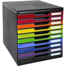 Exacompta Schubladenbox Modulo 39 x 33,5 x 33 cm 10-tlg. schwarz/bunt