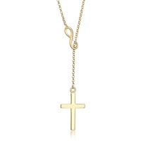 Elli Halskette Damen Y-Kette Kreuz Infinity Symbol 925 Silber vergoldet