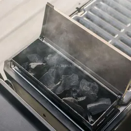 MasterBuilt tragbarer Holzkohlegrill und Smoker schwarz