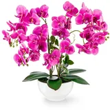 Kunstorchidee PASCH® XXL Orchidee künstlich wie echt (56cm) in Hochglanz-Keramiktopf Orchidee, PASCH rosa