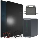 sunniva Balkonkraftwerk Full Black Bifazial 920 W inkl. 2,24 kWh Speicher + 2 x 460 W N-Typ Glas-Glas Bifacial Module