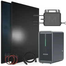 sunniva Balkonkraftwerk Full Black Bifazial 920 W inkl. 2,24 kWh Speicher + 2 x 460 W N-Typ Glas-Glas Bifacial Module