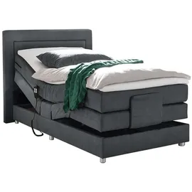 ed-lifestyle polstermöbel Saba Boxspringbett 120x200cm inkl. Motor Dunkelgrau, Ausführung:Variante 2 - Schwarz