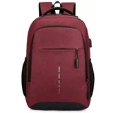 FOUORTUNATE-BEE Rucksack Herren Rucksack Wasserdicht Laptop Rucksack 15,6 Zoll Schulrucksack, Für Schule Uni Büro Reisen Pendeln Freizeit Tagesrucksack Herren rot