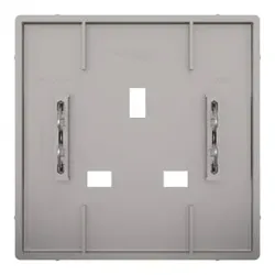 Merten MTN2120-6036 Zentralplatte für British-Standard Steckdosen-Einsatz, Edelstahl, System Design MTN21206036