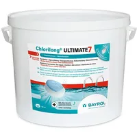BAYROL Chlorilong ULTIMATE 7 - Pool Desinfektion - 7 in 1 Chlortabletten 300g, sehr hoher Aktivchlor Gehalt, langsam löslich - 10,2 kg