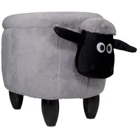 SVITA Sitzhocker Tierhocker (Tierhocker), Tiermotivhocker mit Stauraum, Weiche Polsterung, Sitzhocker grau