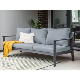Beliani Kiato Gartensofa 3-Sitzer dunkelgrau