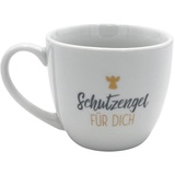 Dekohelden24 Maxi-XXL Kaffeebecher/Tasse aus Porzellan mit Motiv: Schutzengel für Dich, Größe H/Ø: 9,2 x 10,5 cm, Fassungsvermögen 400 ml, Spülmaschinengeeignet, 9,2 cm
