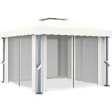 vidaXL Pavillon mit Vorhängen 3 x 3 m cremeweiß