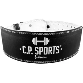 C.P.Sports Trainingsgürtel Gewichtheber Leder, Schwarz/Innenfläche Weiß, L, 38701