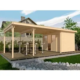 Weka Gartenhaus 225 7,44 x 2,95 m Natur