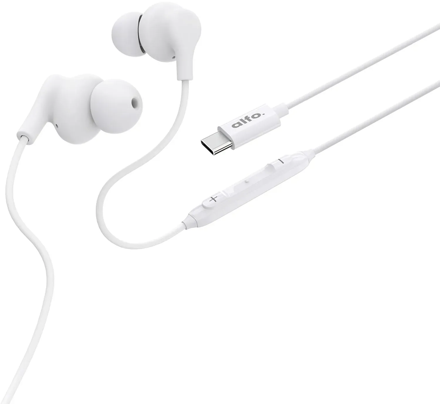 alfo. USB-C In-Ear Kopfhörer mit Mikrofon Weiß